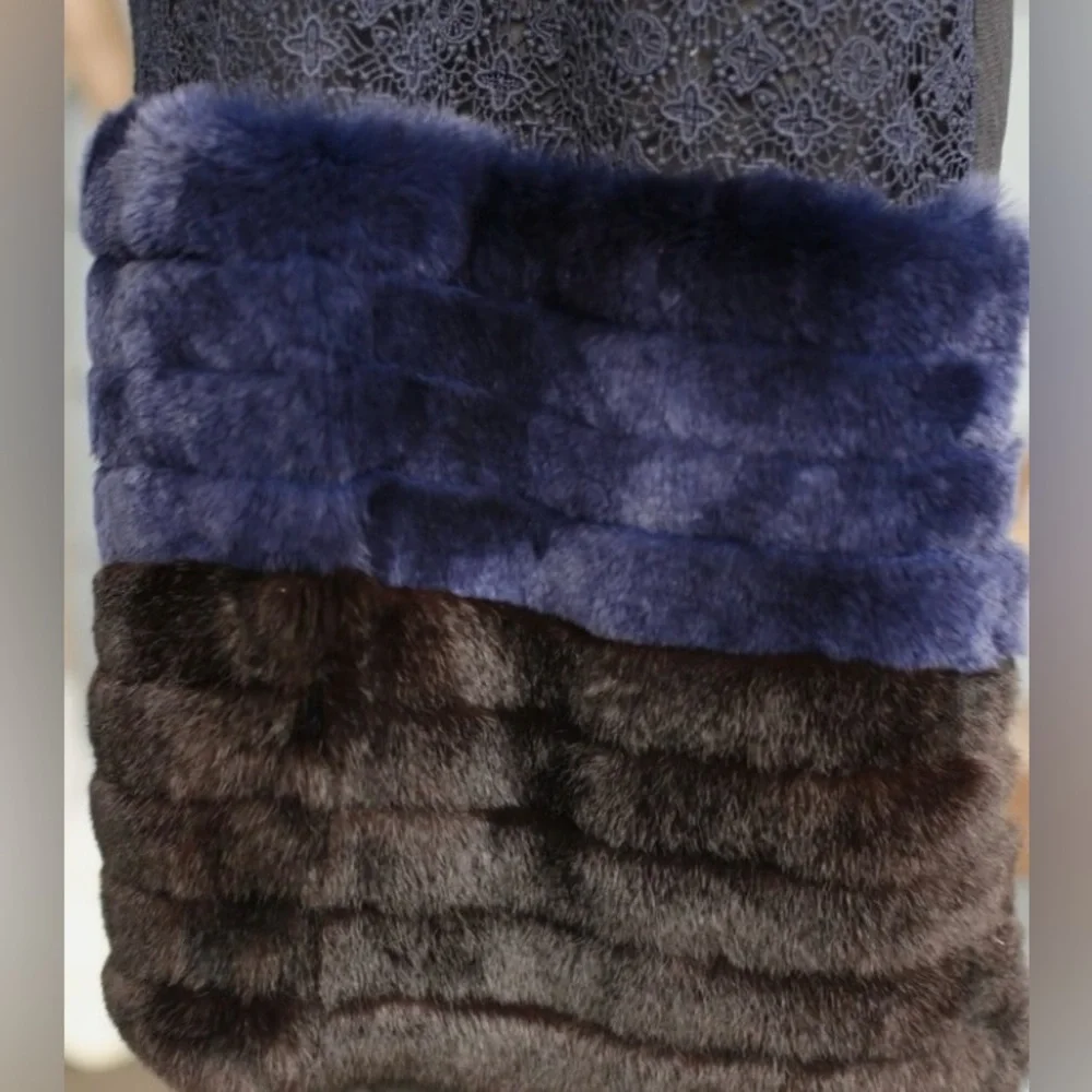 Louis Vuitton lace and mink dress
